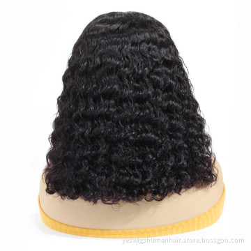 Direct Factory Price Bob Wigs For Women Lace Front Peruvian Human Hair Deep Wave Wig Short Bob Cut Swiss Lace Frontal Bob Wigs